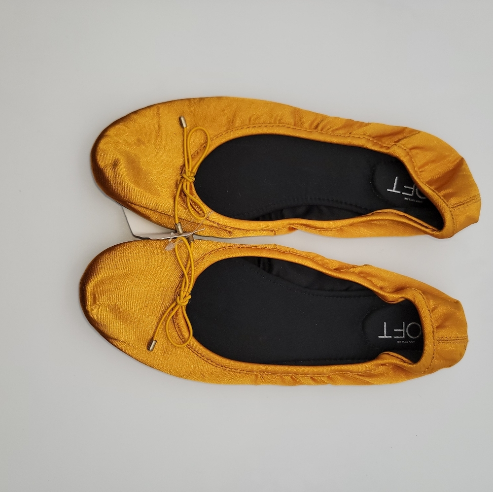 Ann Taylor Loft Orange Slip-on Ballet Flats 8